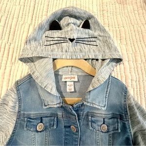 Girls' Cat Hood Denim Jacket by Cat & Jack™ Medium Wash